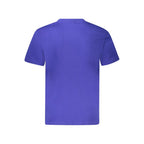 Napapijri blue cotton men's T-shirt with round neckline and short sleeves, casual style for everyday wear.