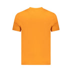 Orange Napapijri cotton men's T-shirt featuring a classic crew neck and minimalist design.