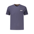 Napapijri blue cotton men's T-shirt with round neckline and short sleeves, casual everyday wear.