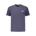 Napapijri blue cotton men's T-shirt with round neckline and short sleeves, casual everyday wear.