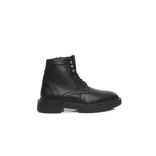 Cerruti 1881 Black Calfskin Men Boot