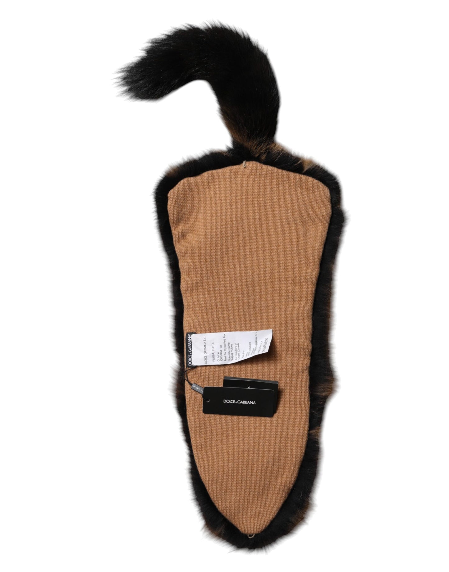 Dolce & Gabbana Brown Red Fox Fur Neck Cashmere Warmer Scarf Dolce & Gabbana