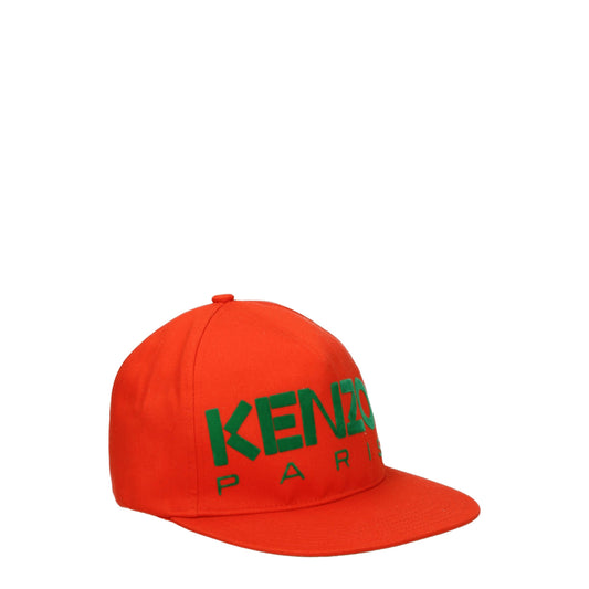 Kenzo Orange Cotton Cap Baseball Hat
