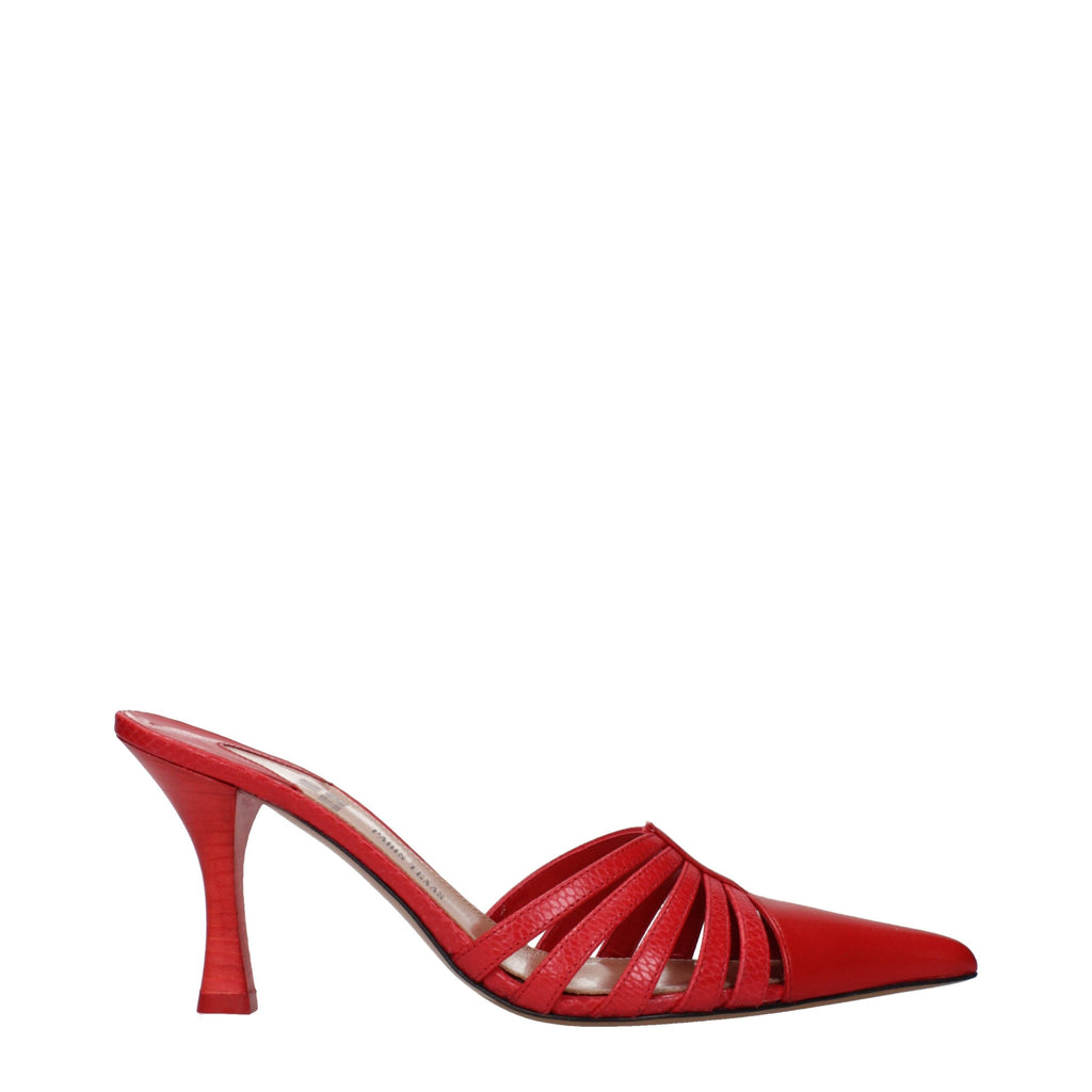 Paris Texas red leather stiletto heel sandals with open toes and ankle straps, stylish footwear for dressy occasions.