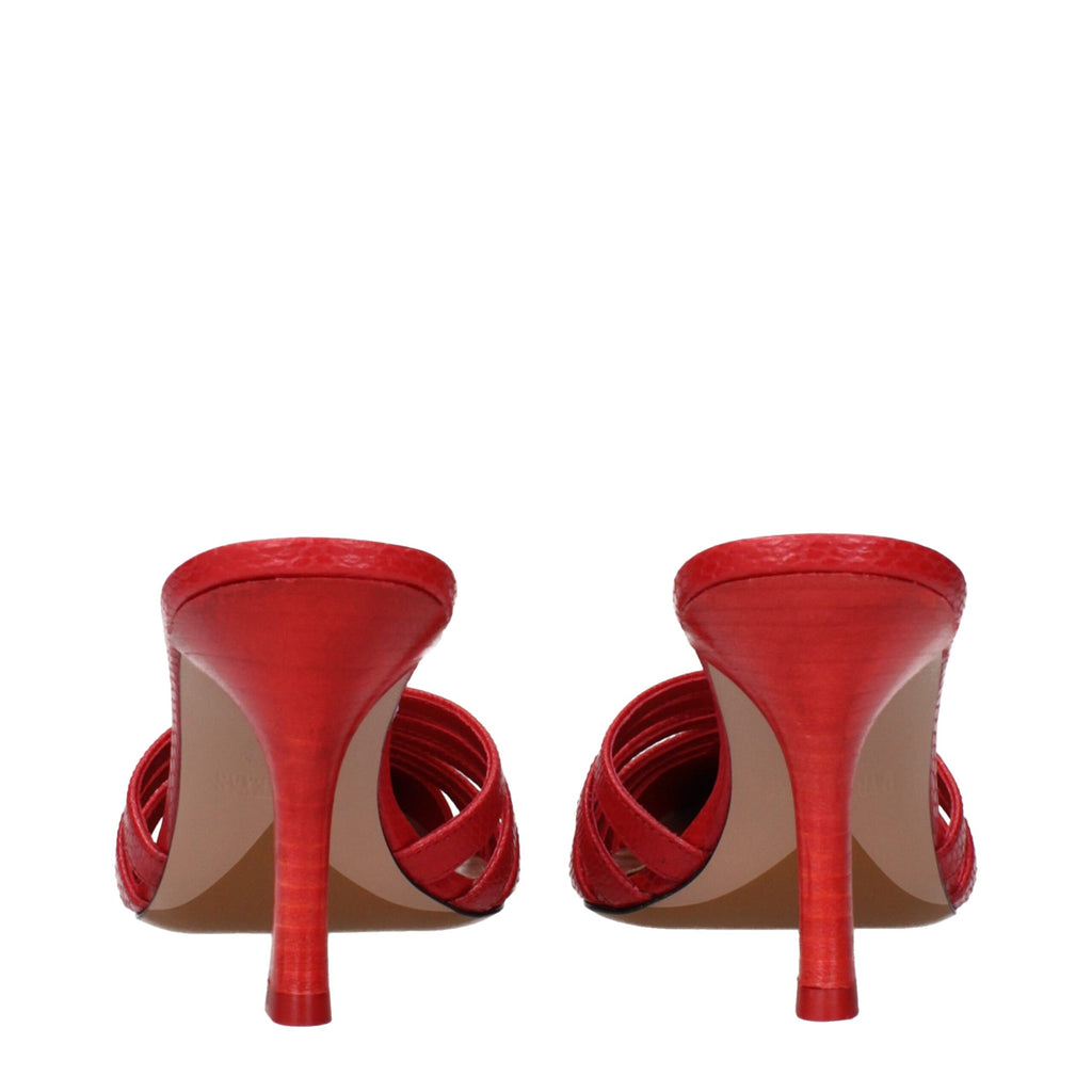 Paris Texas red leather stiletto heel sandals with open toe and ankle strap, stylish footwear for women.