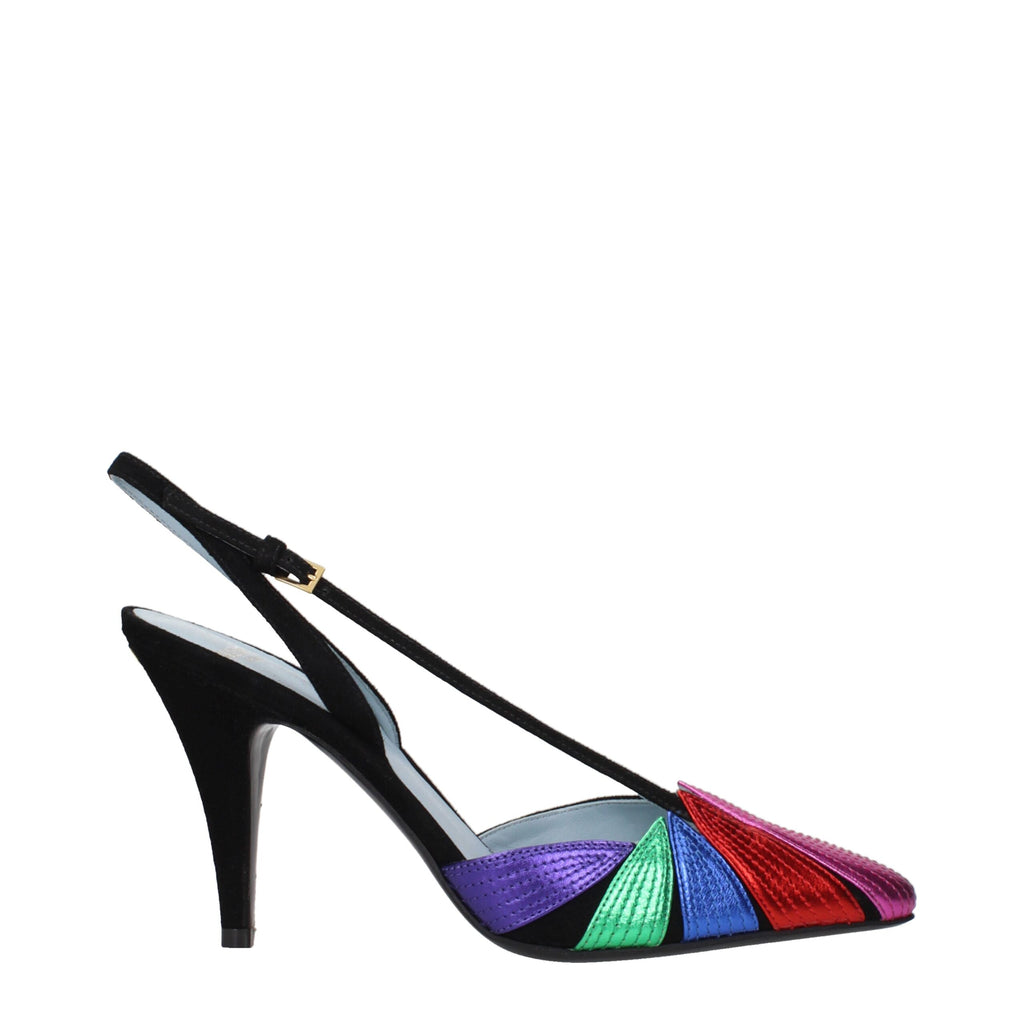 Black leather Valentino Garavani high heel pumps with pointed toes and sleek design, stylish footwear for formal occasions.