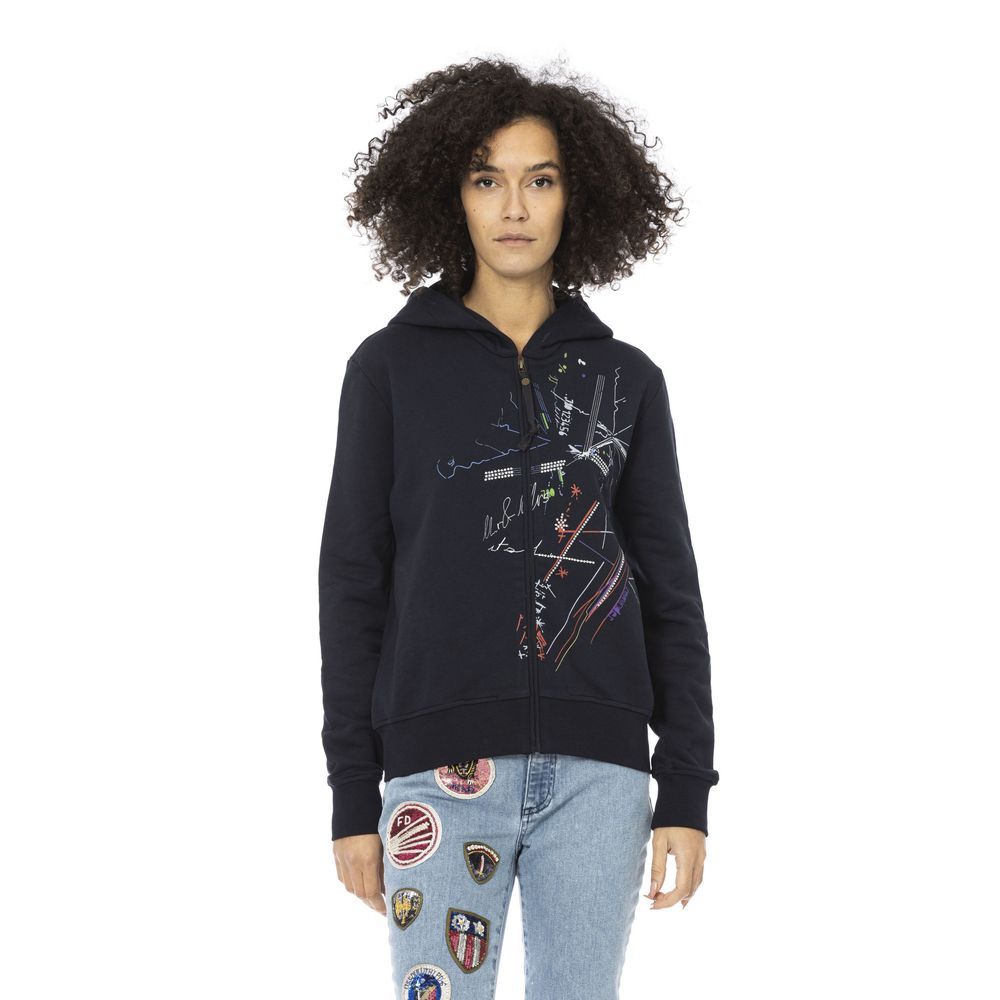 Mr&Mrs Italy Blue Cotton Women Sweatshirt Top