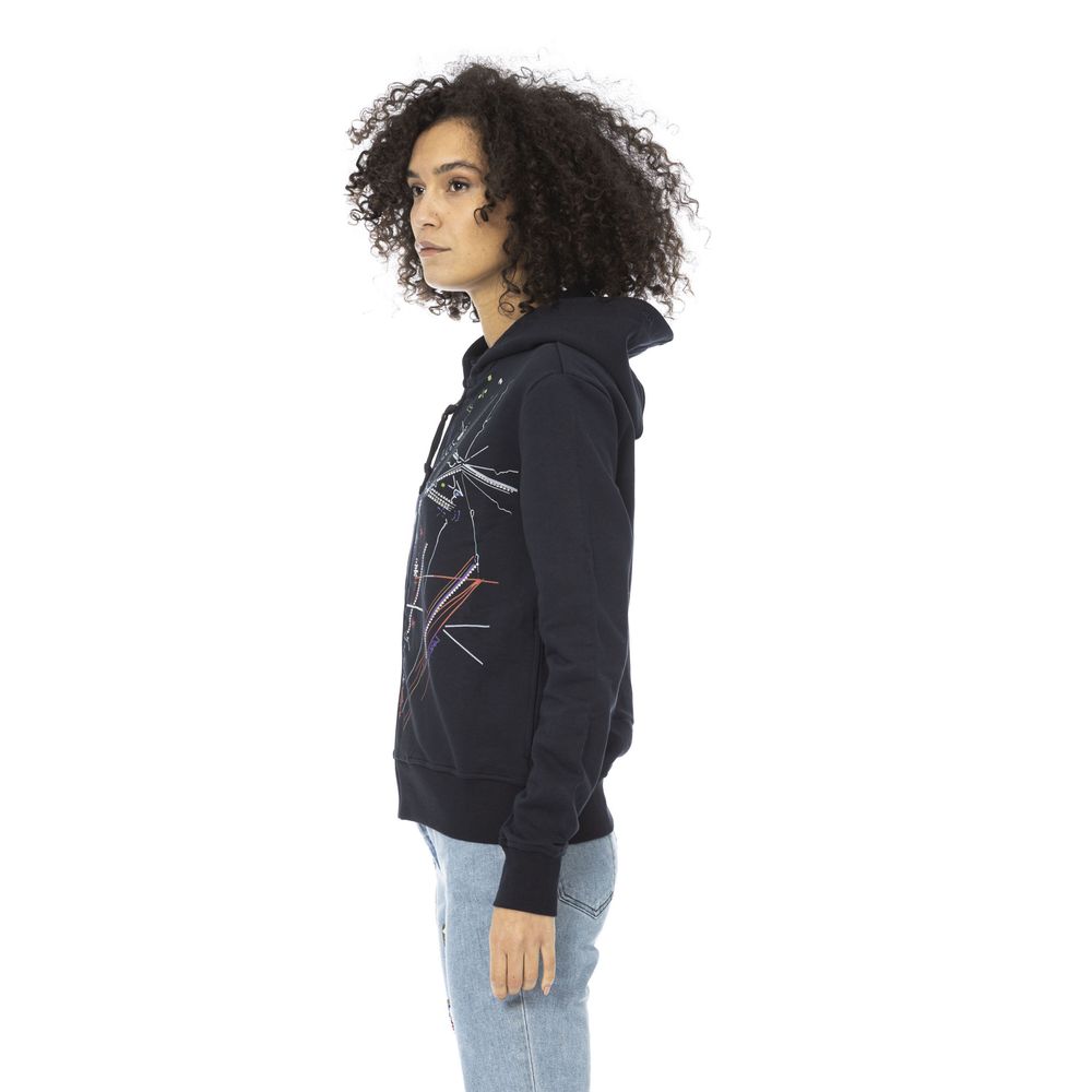 Mr&Mrs Italy Blue Cotton Women Sweatshirt Top