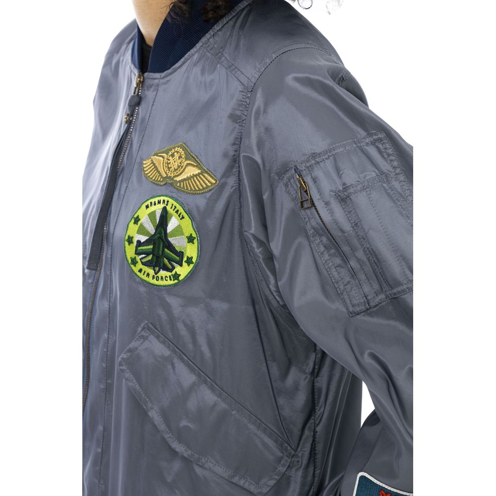 Mr&Mrs Italy Light Blue Polyamide Women Bomber Jacket