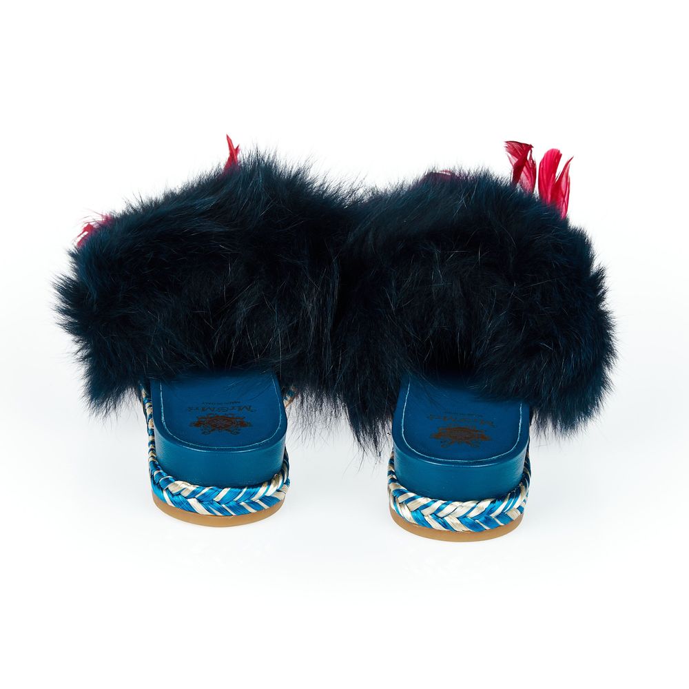 Mr&Mrs Italy Blue Lamb Leather Women Sandal - Eljoys Fashion 