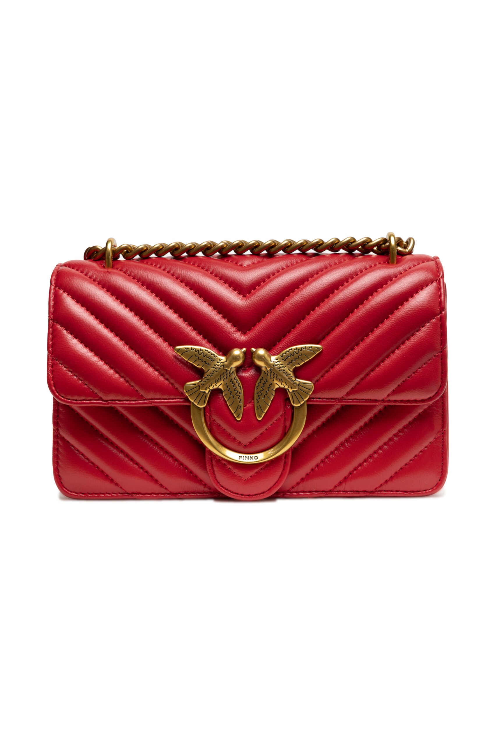 PINKO Red Mini Love Bag One Chevron PINKO