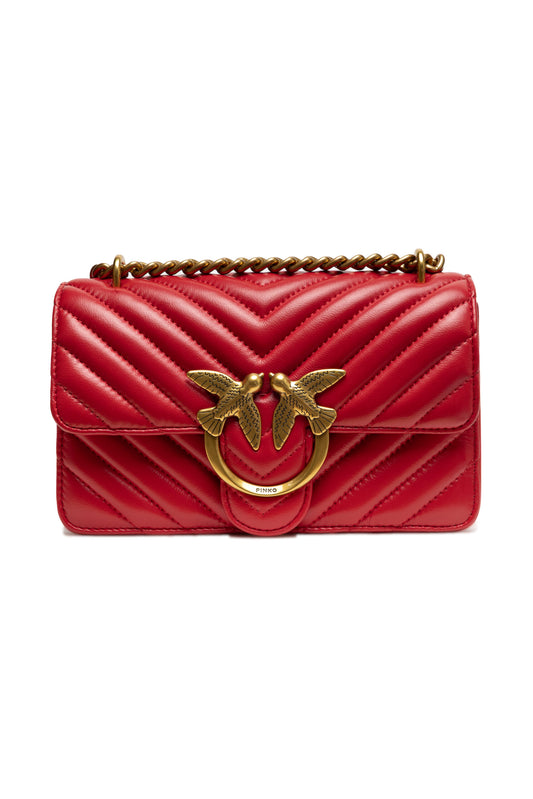 PINKO Red Mini Love Bag One Chevron PINKO
