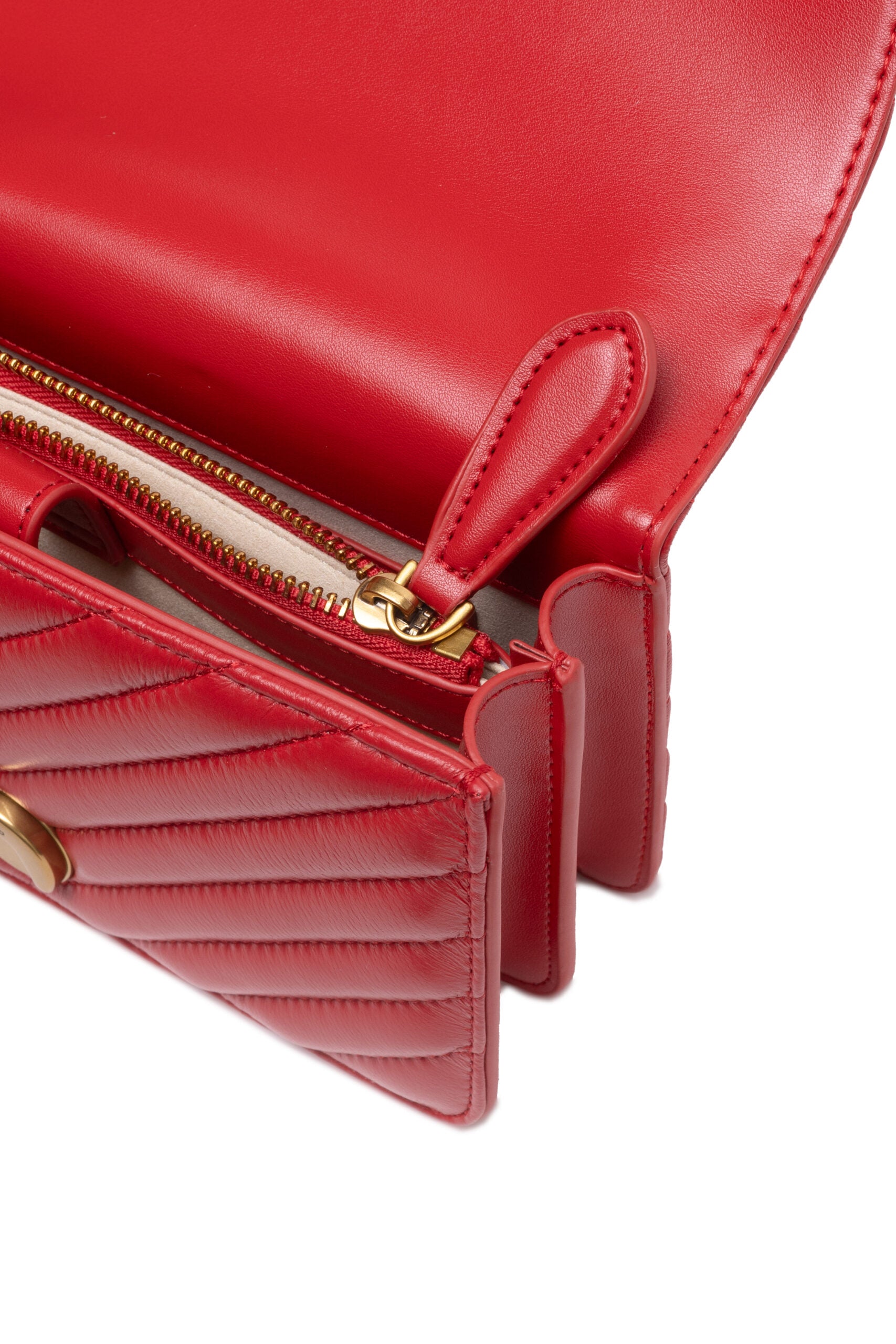 PINKO Red Mini Love Bag One Chevron PINKO