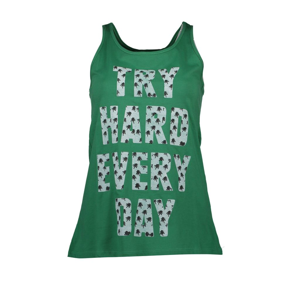 Silvian Heach Green Cotton Tank Top Silvian Heach