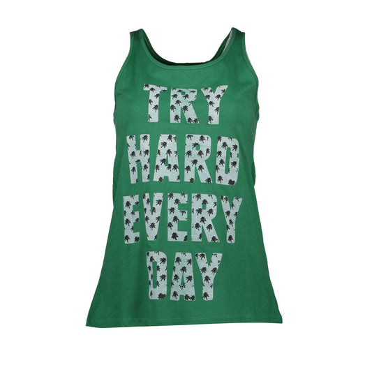 Silvian Heach Green Cotton Tank Top Silvian Heach
