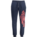 Blue cotton men's sweatpants by Cavalli Class, featuring a comfortable fit and stylish design.