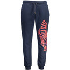 Blue cotton men's sweatpants by Cavalli Class, featuring a comfortable fit and stylish design.