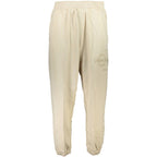 Beige cotton men's sweatpants by Calvin Klein, featuring a relaxed fit and elastic waistband, ideal for casual wear.