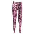 Cavalli Class Rosa cotton women's leggings shown in black with a fitted elastic waistband and smooth fabric finish.