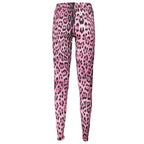 Cavalli Class Rosa cotton women's leggings featuring a slim fit and smooth fabric, ideal for casual or active wear.