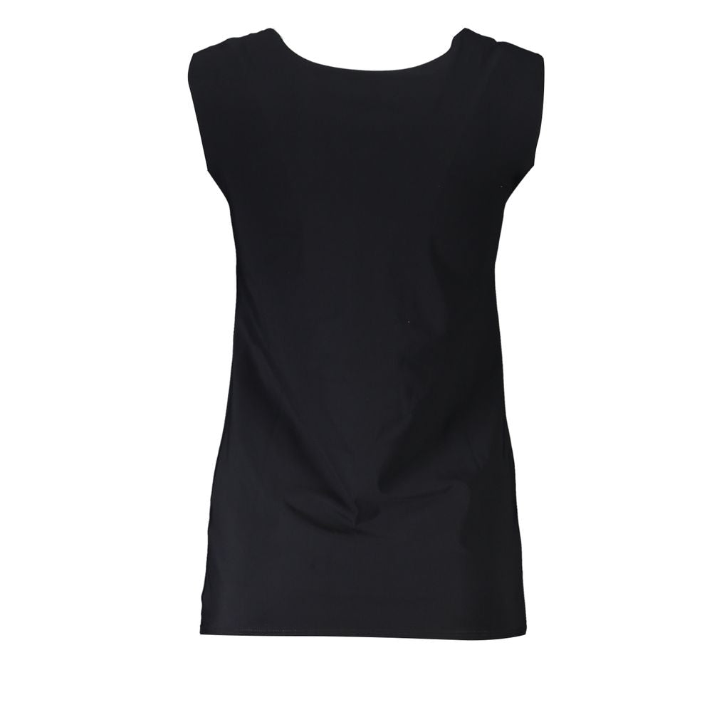 Black Patrizia Pepe women's tank top made of soft polyamide fabric, sleeveless with a fitted design.