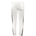Cavalli Class white cotton men's sweatpants with elastic waistband and relaxed fit, stylish and comfortable casual wear