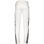White cotton men's sweatpants by Cavalli Class, featuring a comfortable fit and casual style.