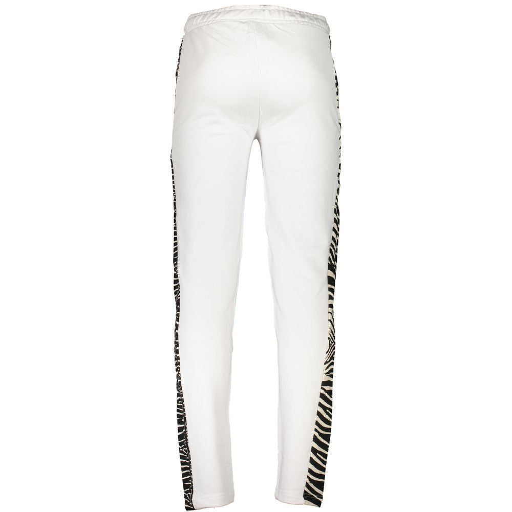 White cotton men's sweatpants by Cavalli Class, featuring a comfortable fit and casual style.