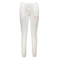 White cotton women's sweatpants by Cavalli Class with a relaxed fit and subtle branding, shown flat on a neutral background.