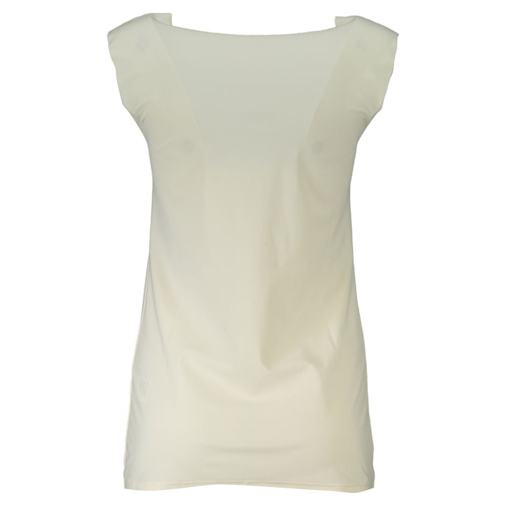 Patrizia Pepe Bianco poliammide women's tank top, lightweight sleeveless top with a fitted design, white color, and round neckline.