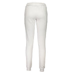 White cotton women's sweatpant by Cavalli Class, featuring a relaxed fit and comfortable waistband, perfect for casual wear.