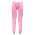 Cavalli Class Rosa cotton women's trousers showing a tailored fit and classic design in a neutral color.