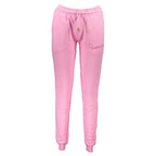 Cavalli Class Rosa cotton women's trousers showing a tailored fit and classic design in a neutral color.