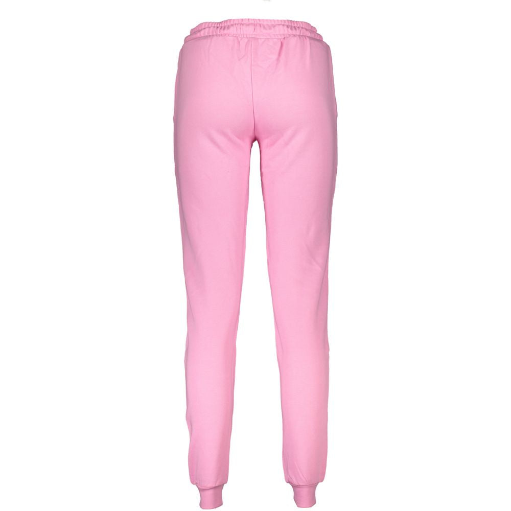 Cavalli Class Rosa cotton women's trousers with a tailored fit and classic design, shown in a neutral color.