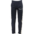 Cavalli Class Blu cotton men's sweatpants with elastic waistband and relaxed fit, displayed on a hanger.