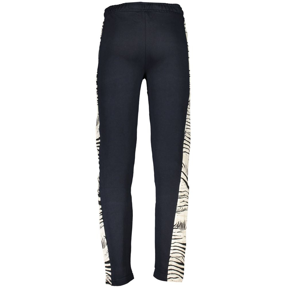 Cavalli Class Blu cotton men's sweatpants with elastic waistband and relaxed fit, shown on a plain background.