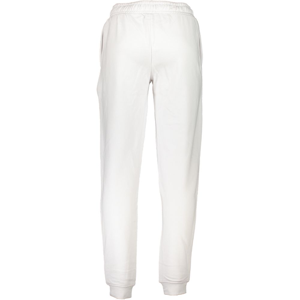 Cavalli Class Bianco cotton men's hoodie with a relaxed fit and minimalist design, featuring the brand's logo on the front.