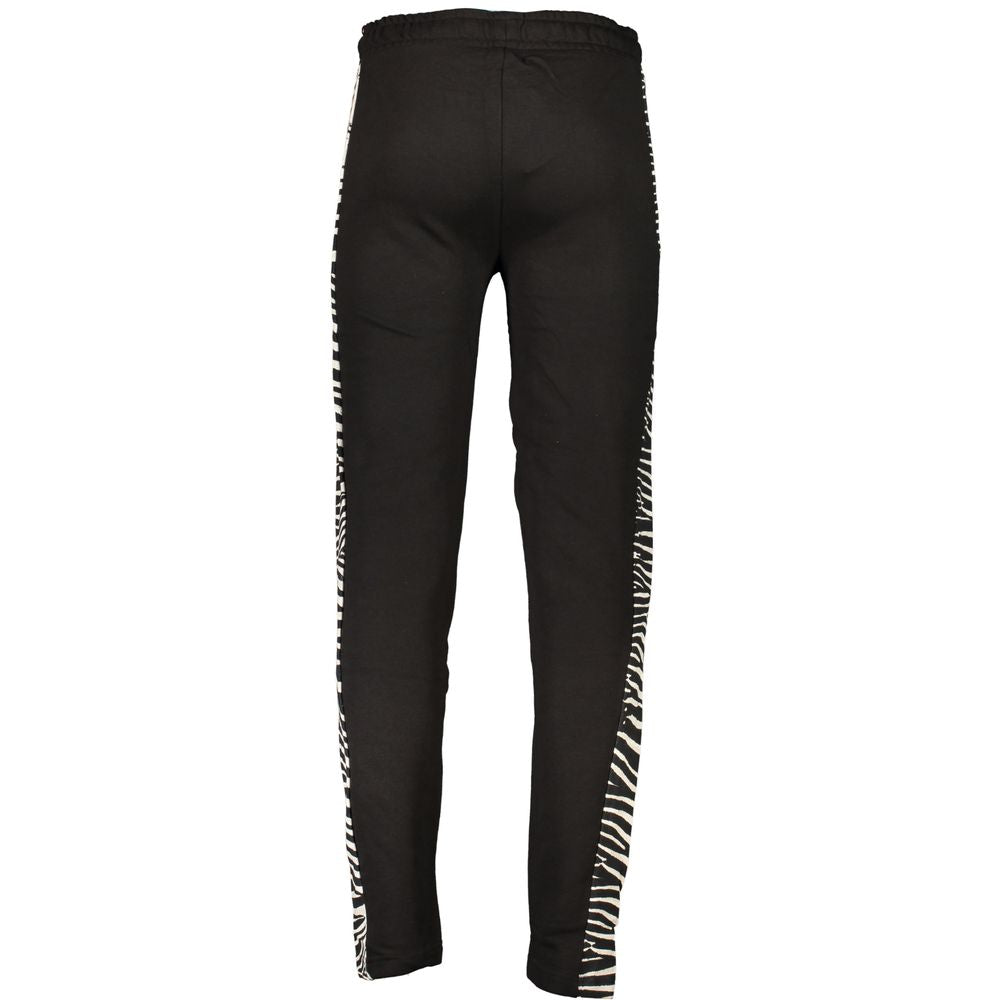 Black Cavalli Class men's cotton sweatpants with elastic waistband and relaxed fit, displayed on a neutral background.