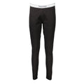 Black cotton women's leggings by Tommy Hilfiger, close-up view showing the stretchy fabric and waistband detail.