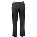 Calvin Klein men's black polyester track pants with a relaxed fit and elastic waistband, suitable for athletic or casual wear.