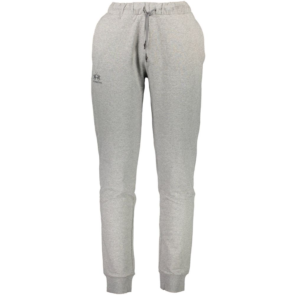 La Martina Grigio cotton men's sport trousers showing a relaxed fit and casual style in a neutral gray color.