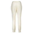 Guess Jeans women's white polyester track pants with a relaxed fit and elastic waistband, designed for casual athletic wear.