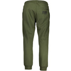 Cavalli Class Verde polyester men's sweatpants with elastic waistband and pockets, casual athletic style.
