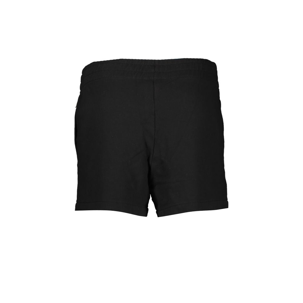 Black cotton women's sweatpants by Napapijri, shown laid flat with elastic waistband and relaxed fit.