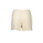 Beige Napapijri cotton women's jogger pants with elastic waistband and relaxed fit, suitable for casual wear.
