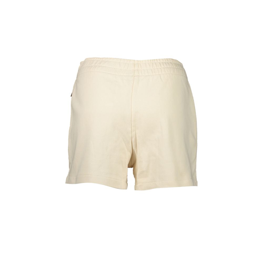 Beige Napapijri cotton women's jogger pants with elastic waistband and relaxed fit, suitable for casual wear.