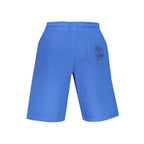 North Sails blue cotton men's sweatpants with elastic waistband and relaxed fit, casual and comfortable everyday wear.