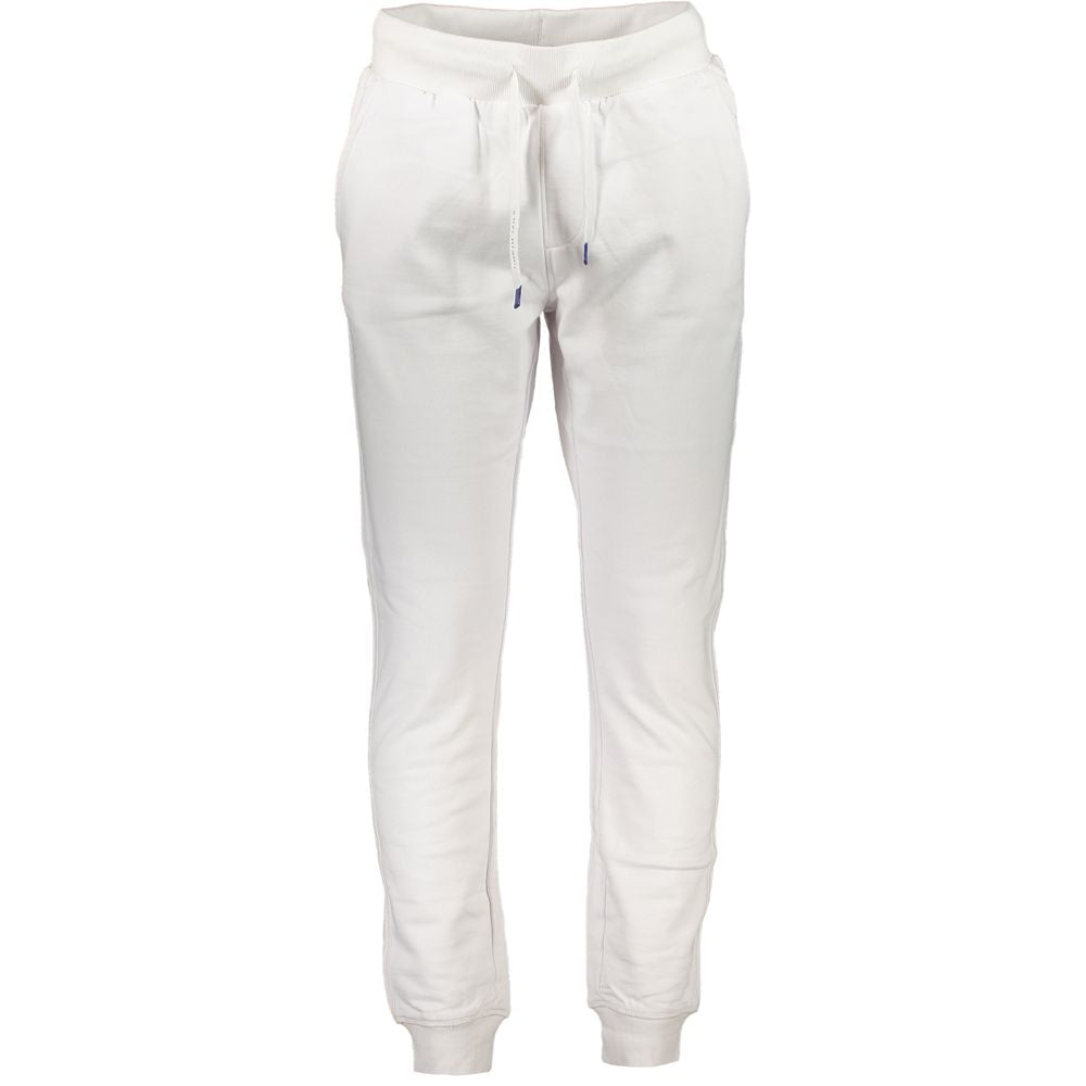White cotton men's sport trousers by North Sails, featuring a relaxed fit and casual design for comfortable everyday wear.