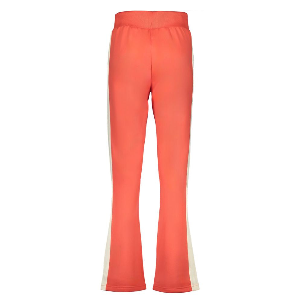 Pink Fila women's polyester trousers with a relaxed fit, designed for comfortable casual wear.