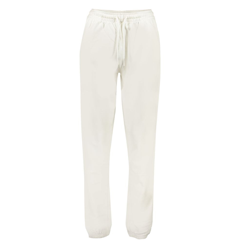 White North Sails women's cotton track pants with an elastic waistband and relaxed fit, displayed on a hanger.